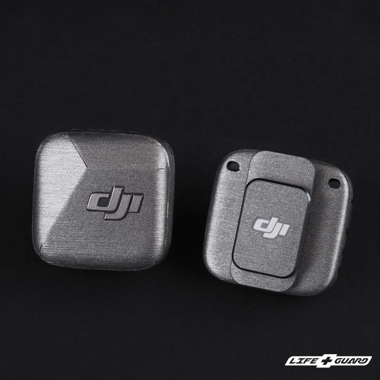 LIFE+GUARD 麥克風貼膜安裝示意，適用 DJI Mic Mini