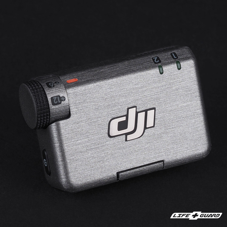 髮絲鈦 DJI Mic Mini 貼膜，LIFE+GUARD 設計風格