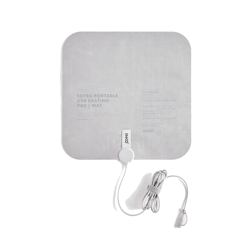 韓國 INKO 絨面極薄便攜電暖墊 PD-S300 (方形, Type-C 供電)