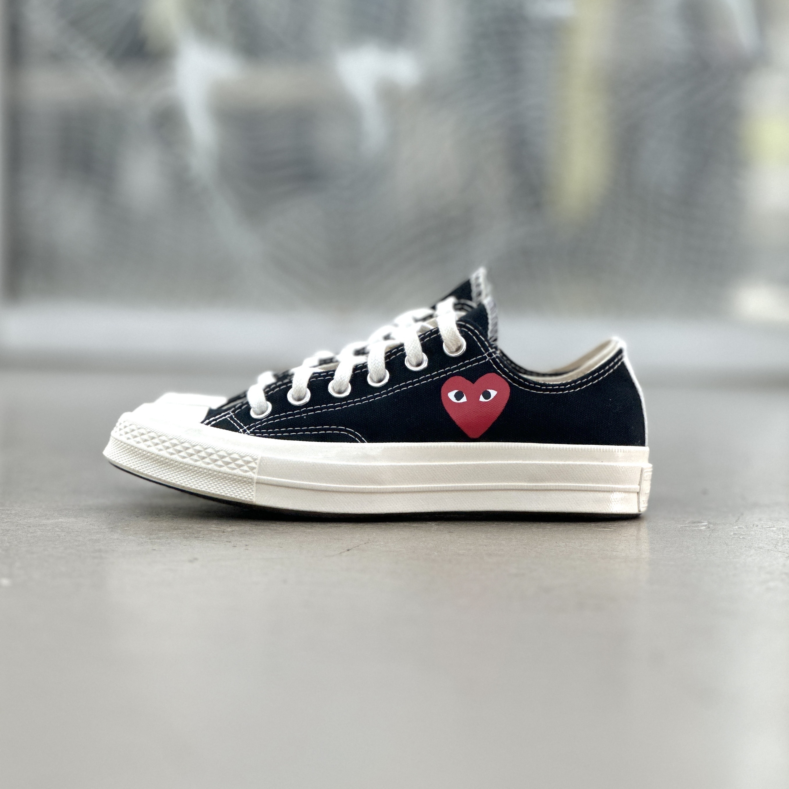 Converse CDG Small Heart Low Black White