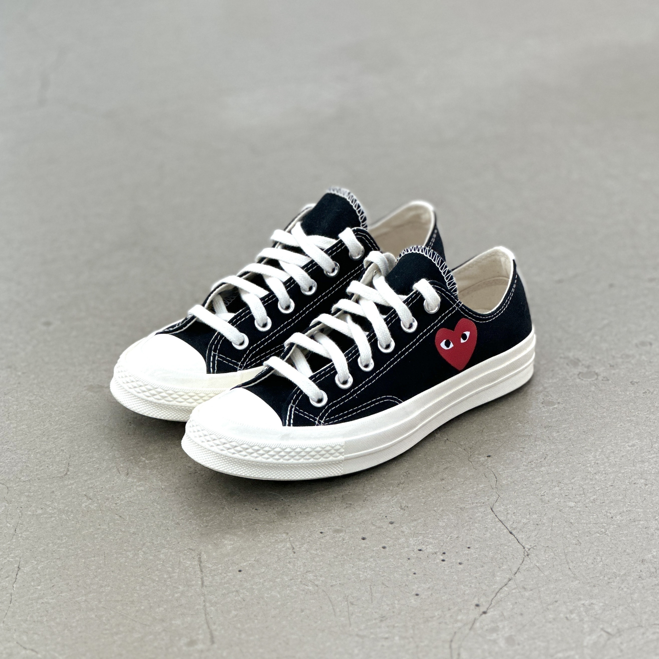 Converse CDG Small Heart Low Black White