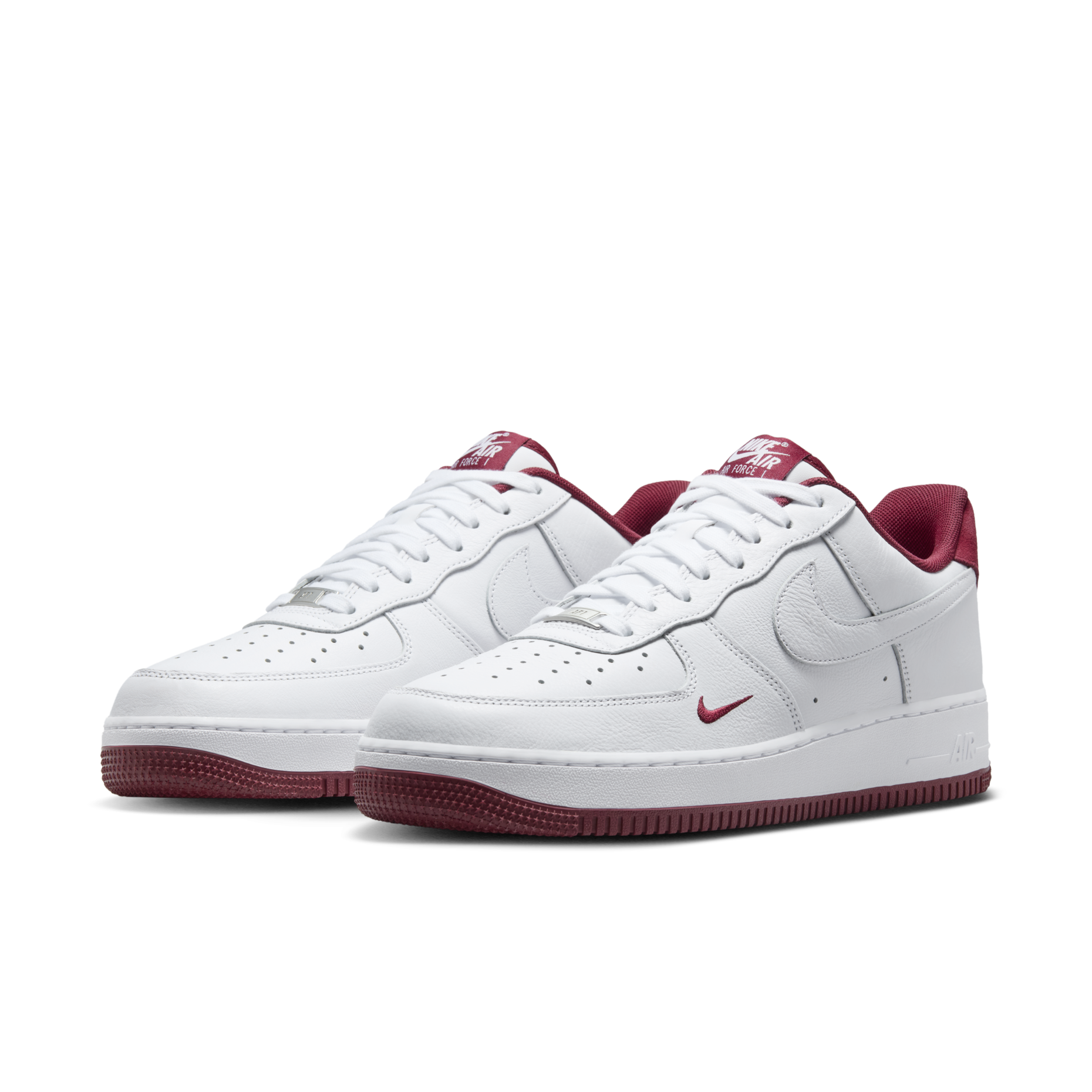 男鞋 NIKE AIR FORCE 1 ‘07 LV8 白紅 皮革 刺繡小勾 低筒 復古 休閒鞋【HM9483-100】