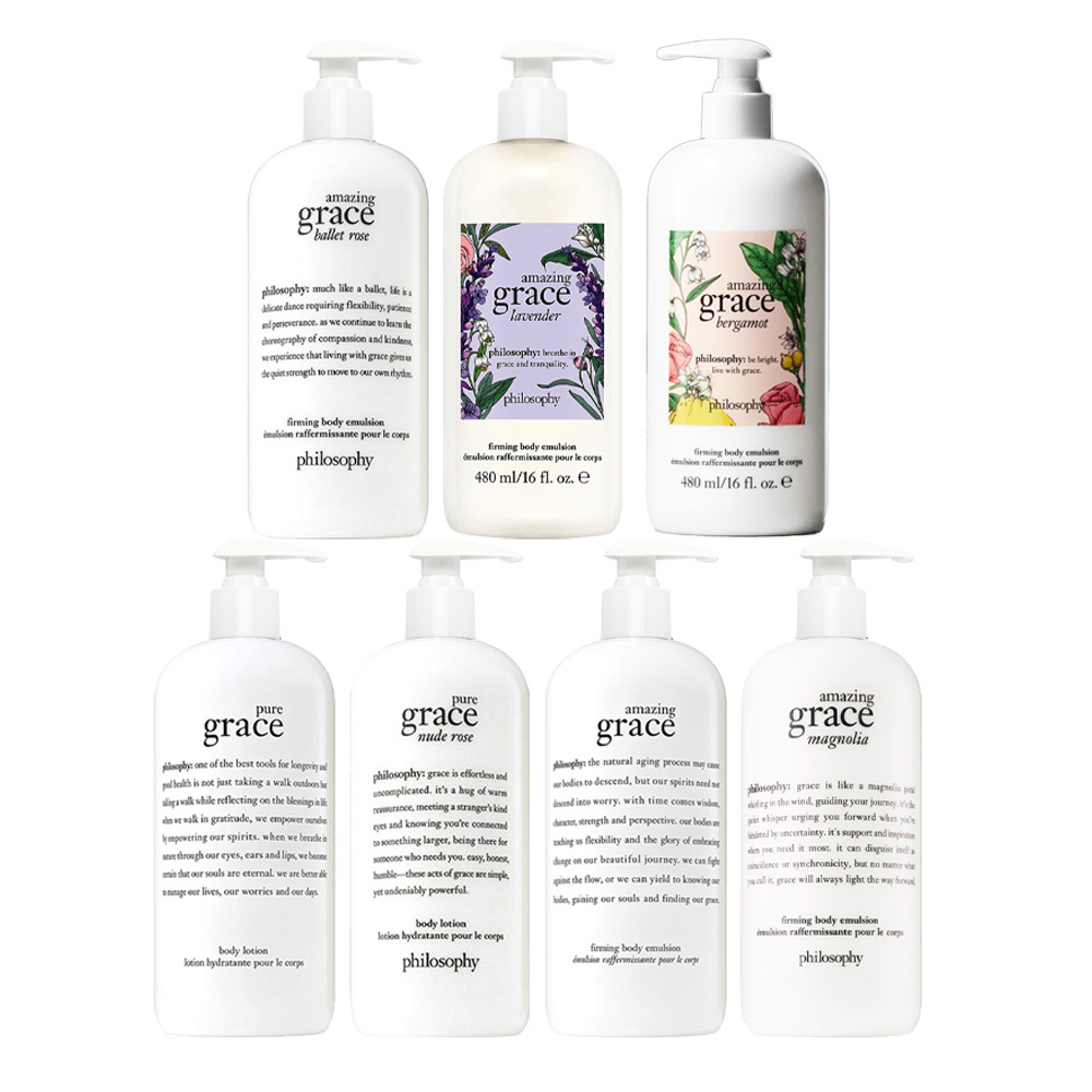 Philosophy肌膚哲理 驚喜優雅/芭蕾玫瑰/純淨優雅/裸粉玫瑰/驚喜優雅木蘭淡雅/薰衣草/佛手柑 身體乳 480ml (多款任選)