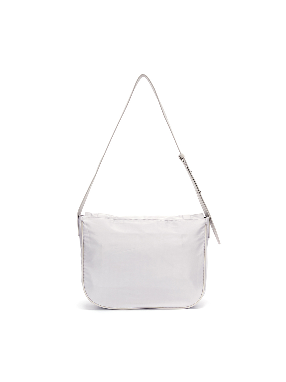 大容量鎖扣單肩包 淺灰