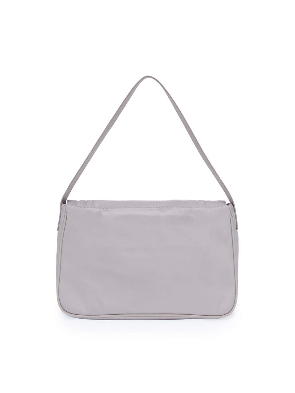 鎖扣單肩包 淺灰