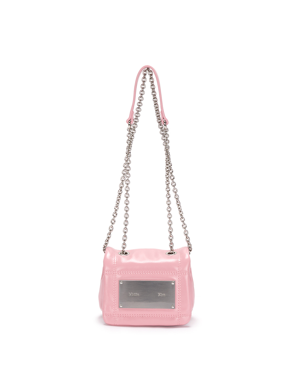 鍊條迷你絎縫包 粉色