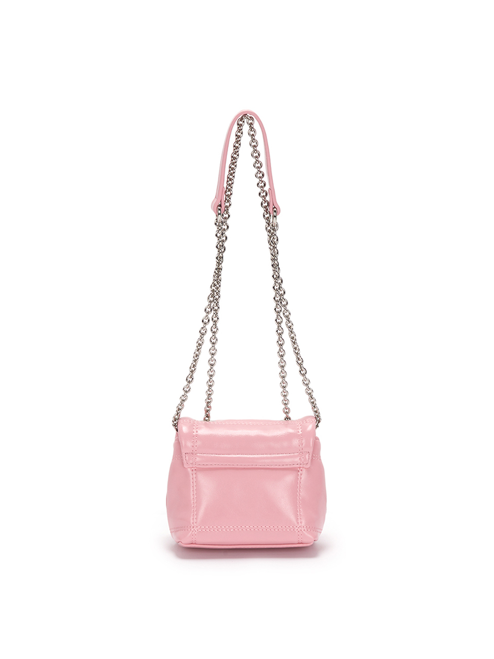 鍊條迷你絎縫包 粉色