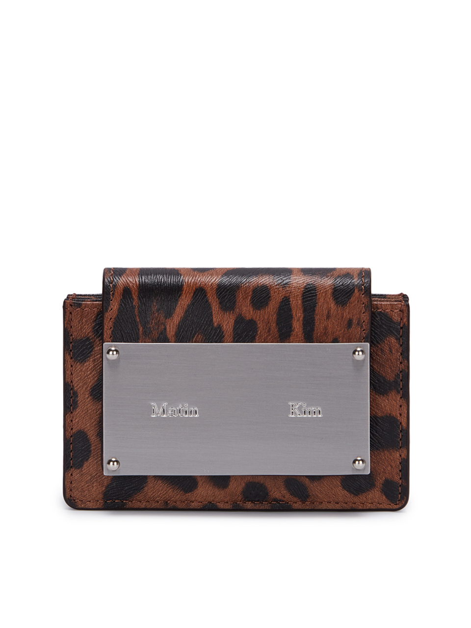 經典鐵牌風琴皮夾 豹紋