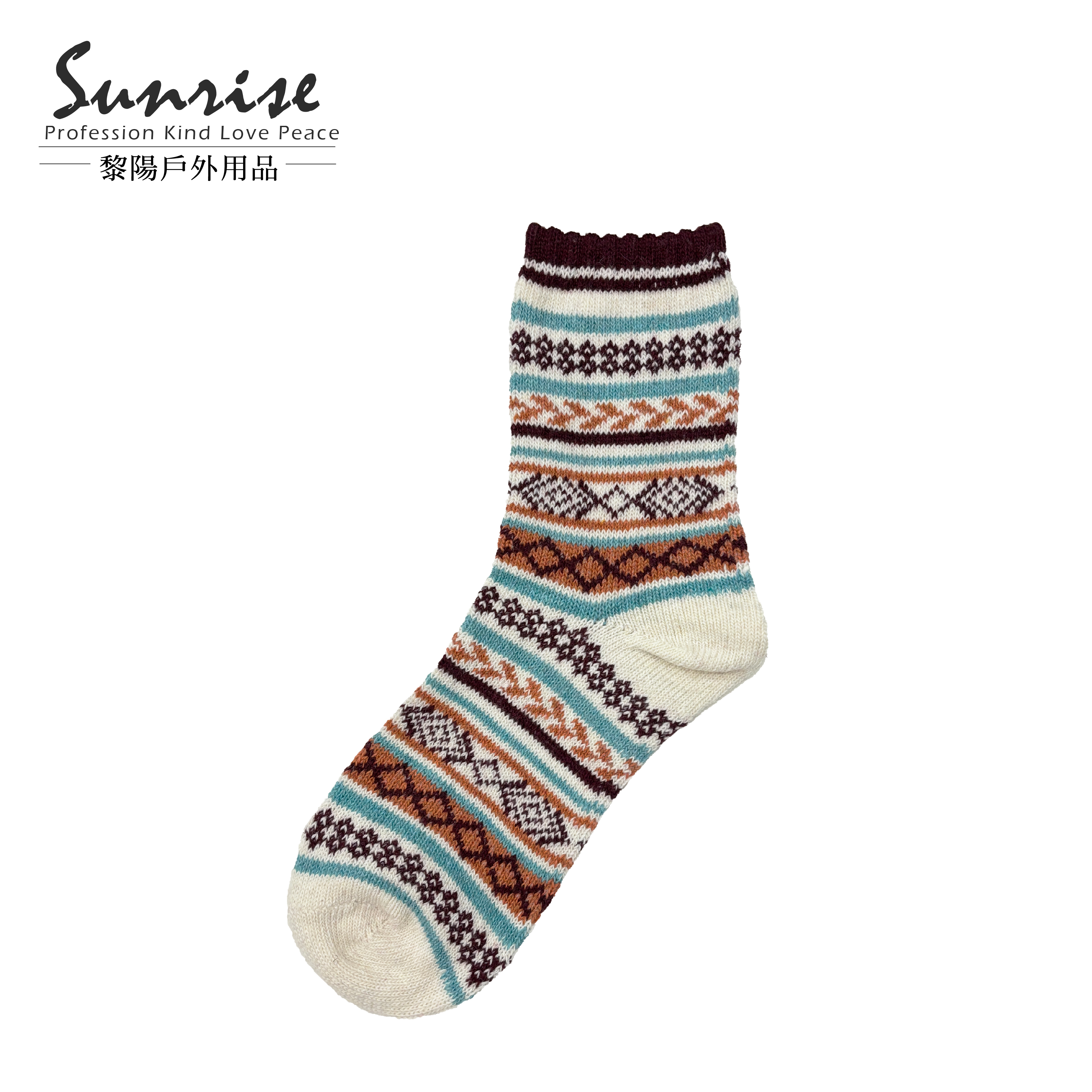 波斯米亞風中筒羊毛襪 中性款 (5色) 44AY250101