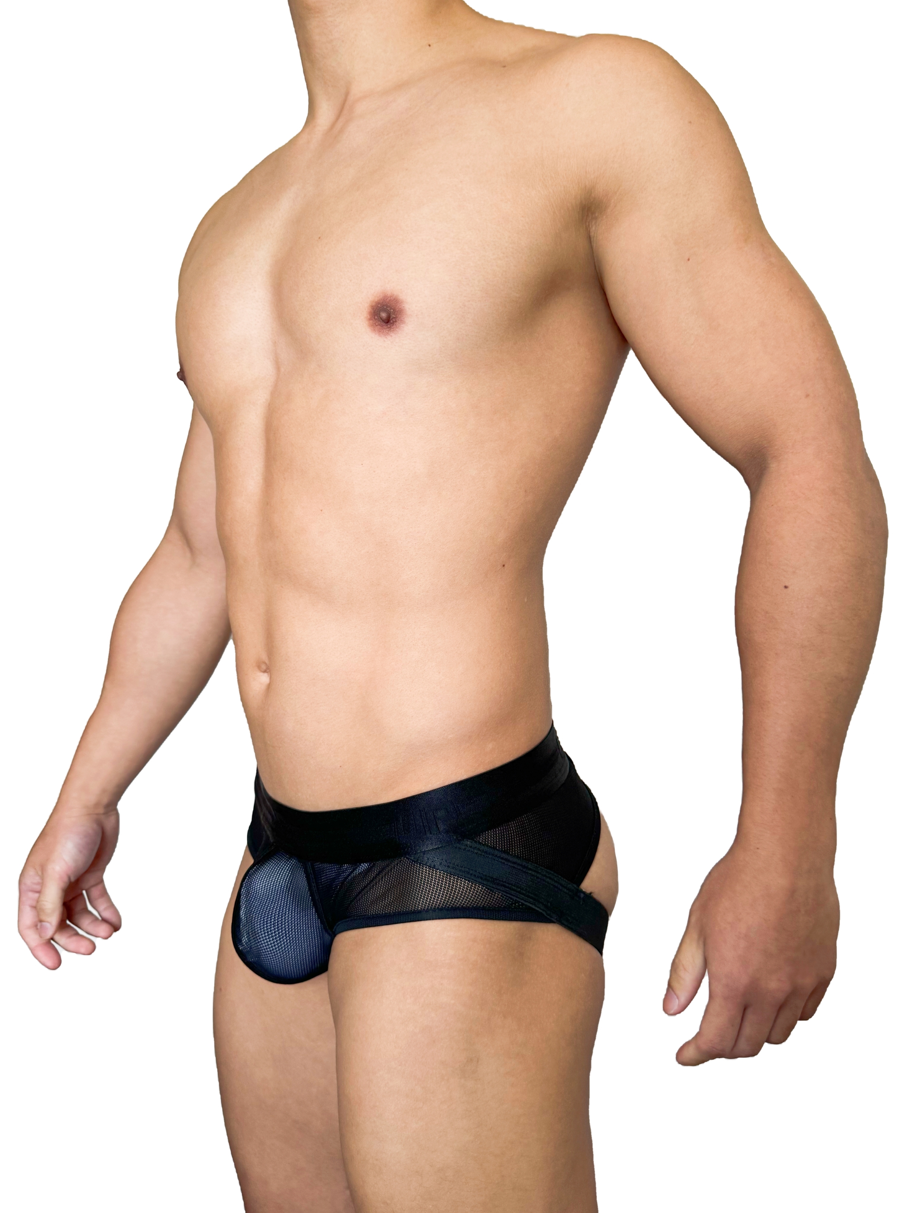 2025 全新系列  - Sheer UP 全透後空內褲 閃亮黑