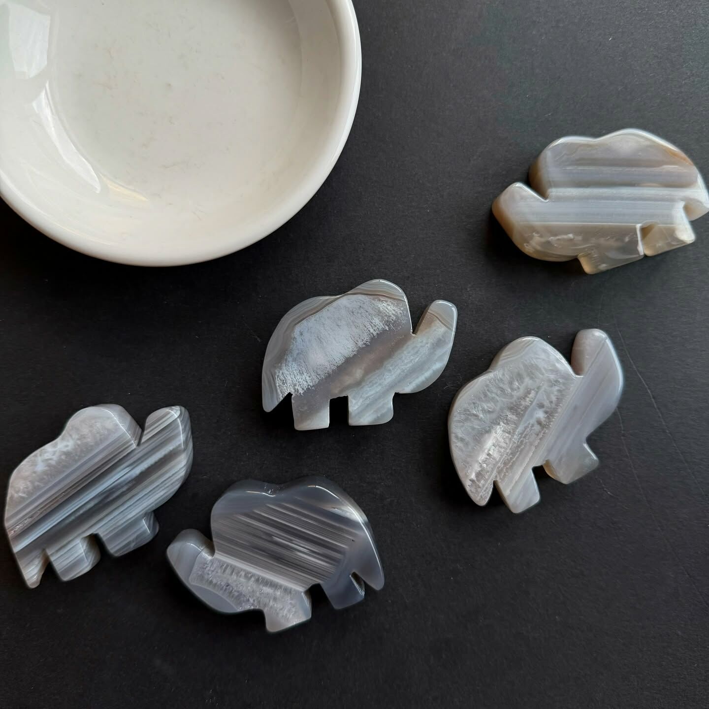 [原石] 條紋瑪瑙 大象 水晶擺件