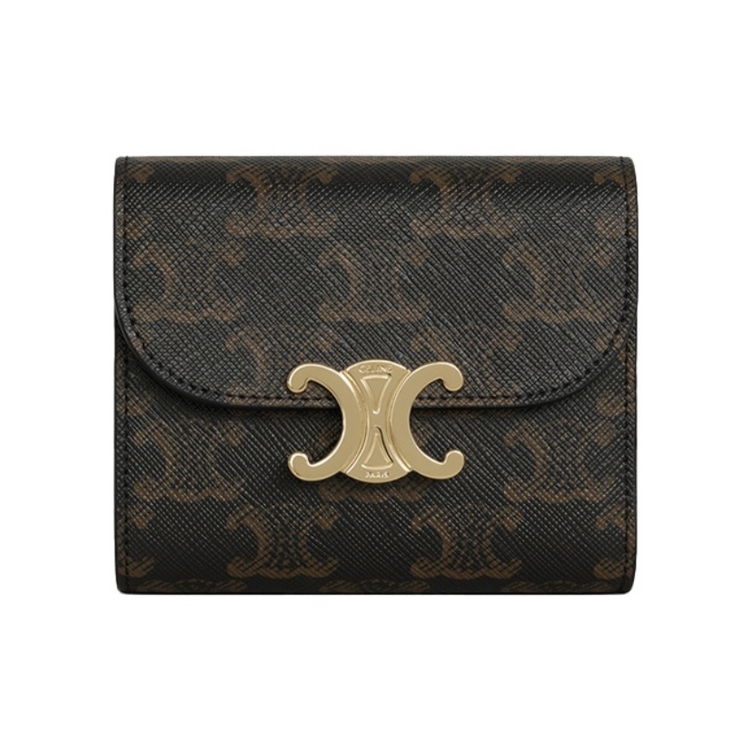 CELINE TRIOMPHE 標誌印花小號翻蓋錢包