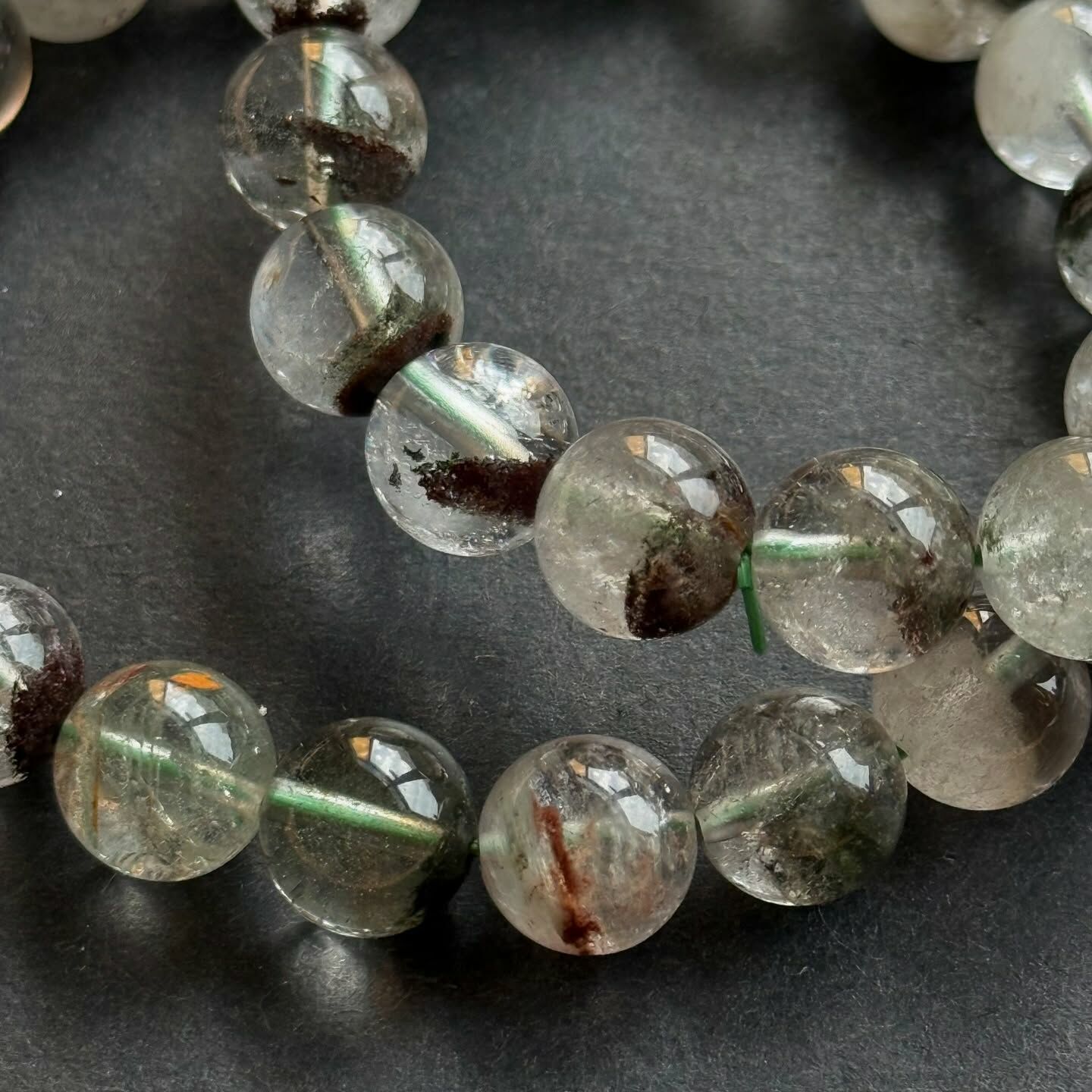 [原石] 綠幽靈水晶 水晶手串