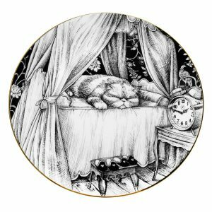 睡在雲朵上的貓點心盤