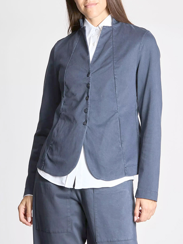 TRANSIT 造型領短外套(藍)