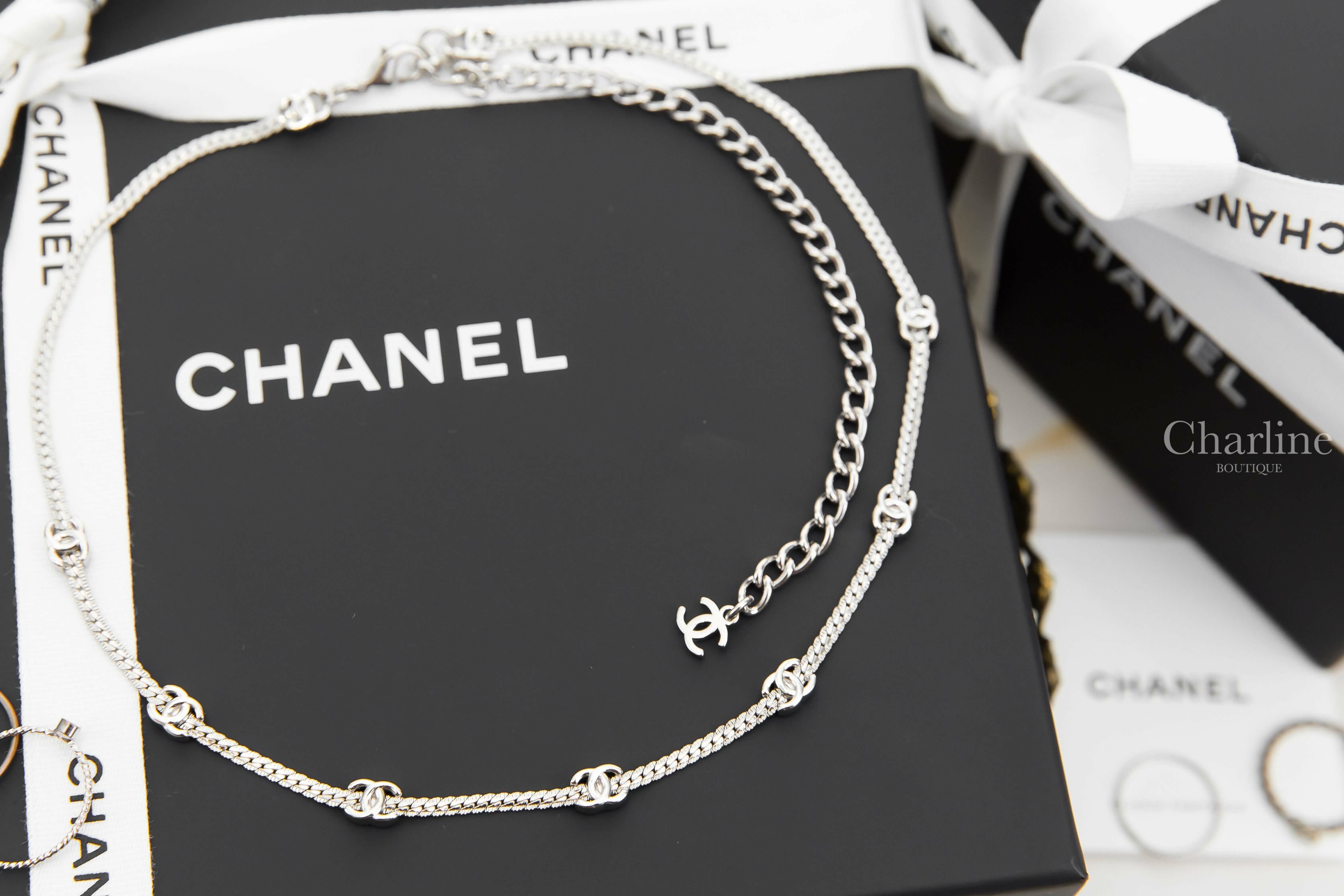 Chanel Necklace 銀色七顆CC項鍊-Charline Boutique 精品代購
