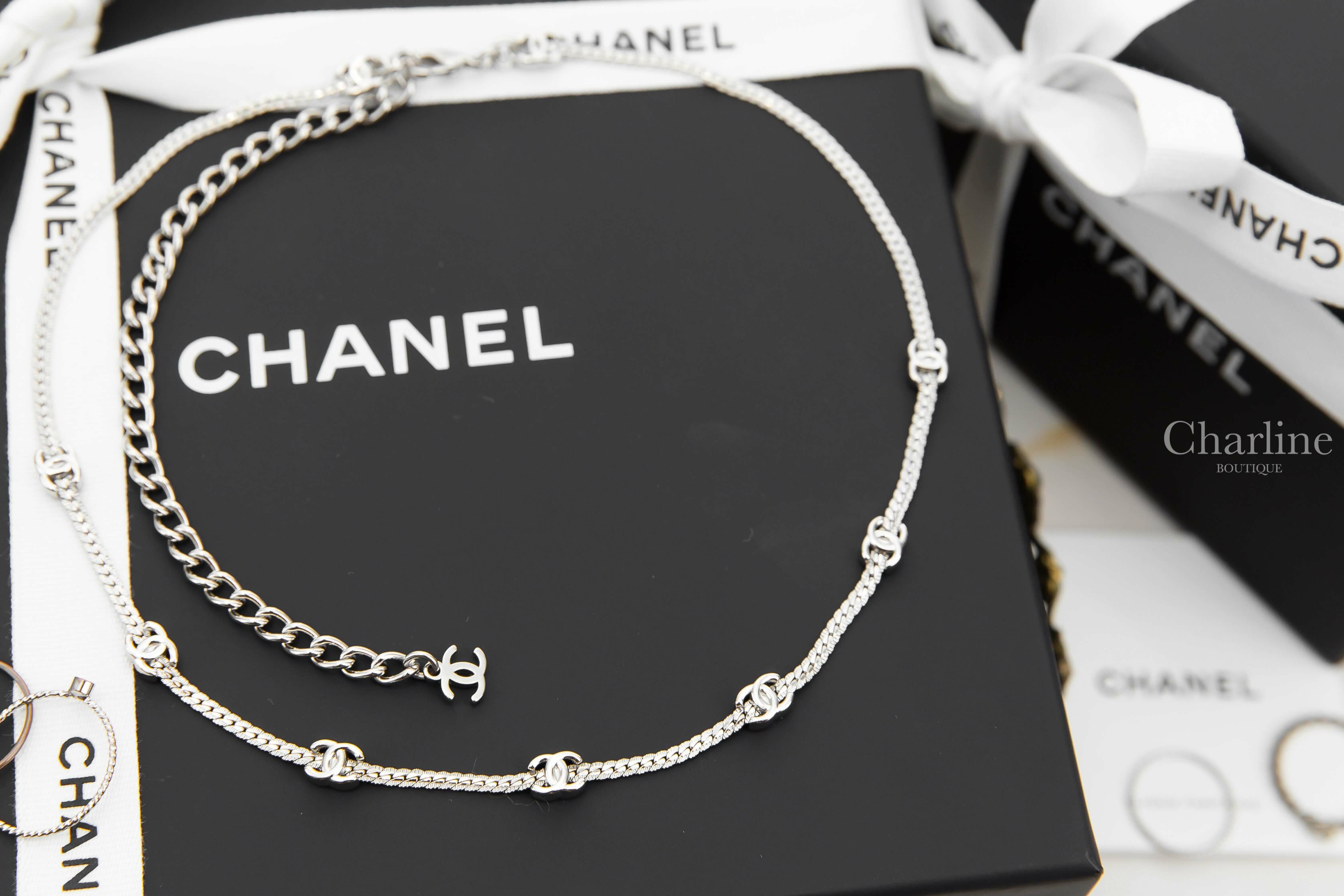 Chanel Necklace 銀色七顆CC項鍊-Charline Boutique 精品代購