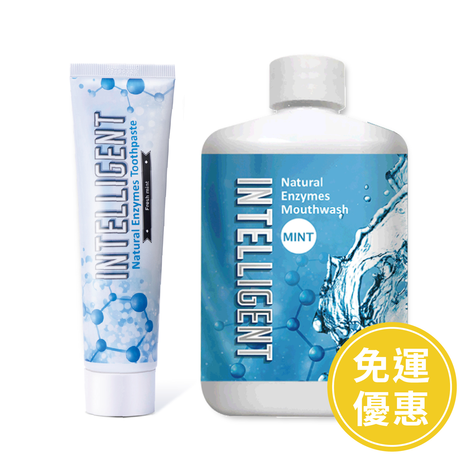 INTELLIGENT【超值免運】清新薄荷成人牙膏125g＋清新薄荷漱口水