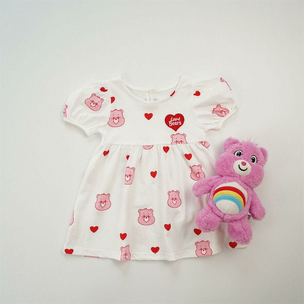 韓版CareBear滿印公主袖連身裙