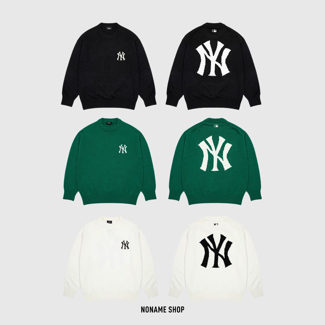 MLB 紐約洋基 NY 大LOGO 圓領 長袖 針織 毛衣 三色 (男款)