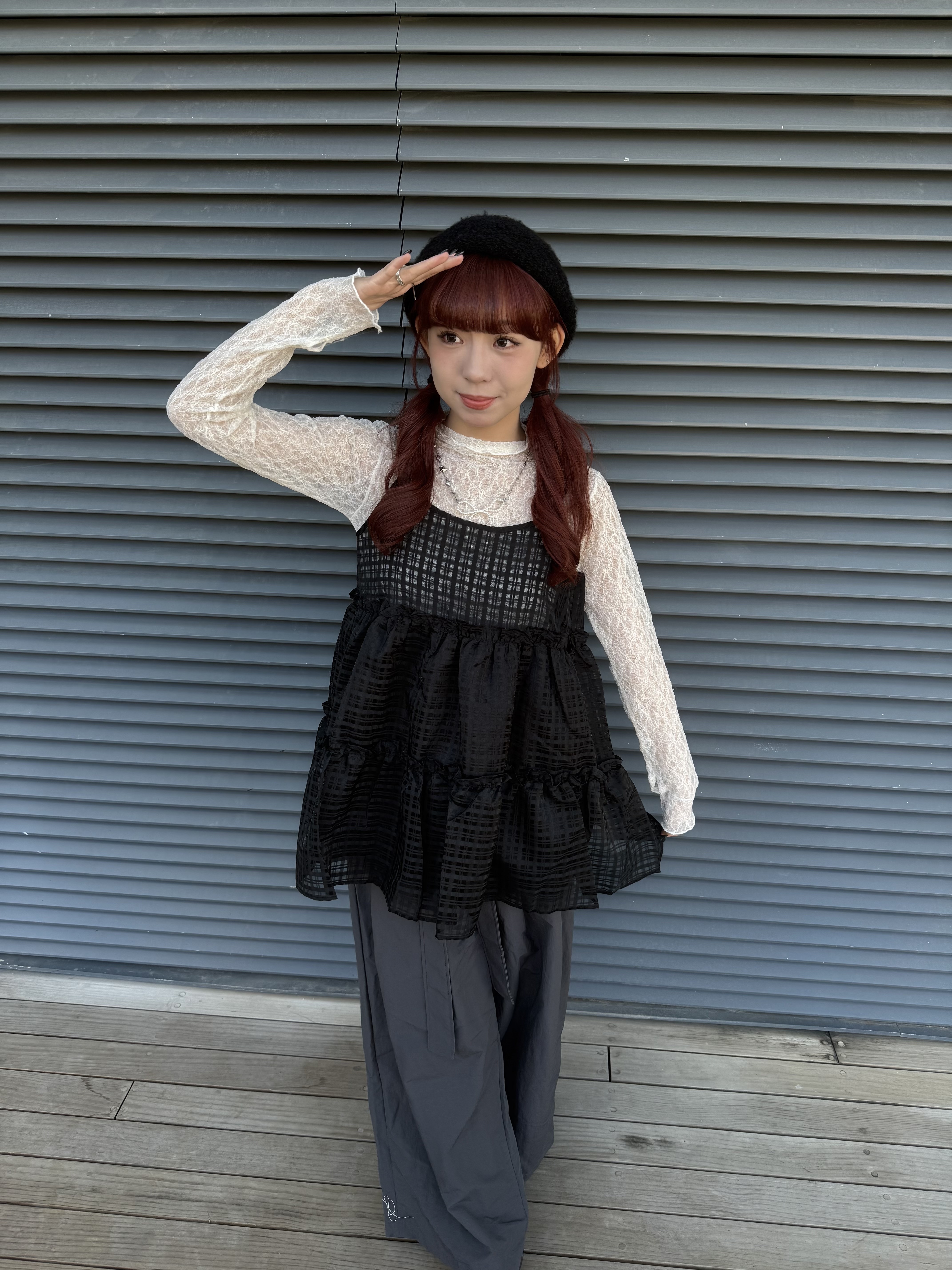 RESTOCK 連手指套lace top