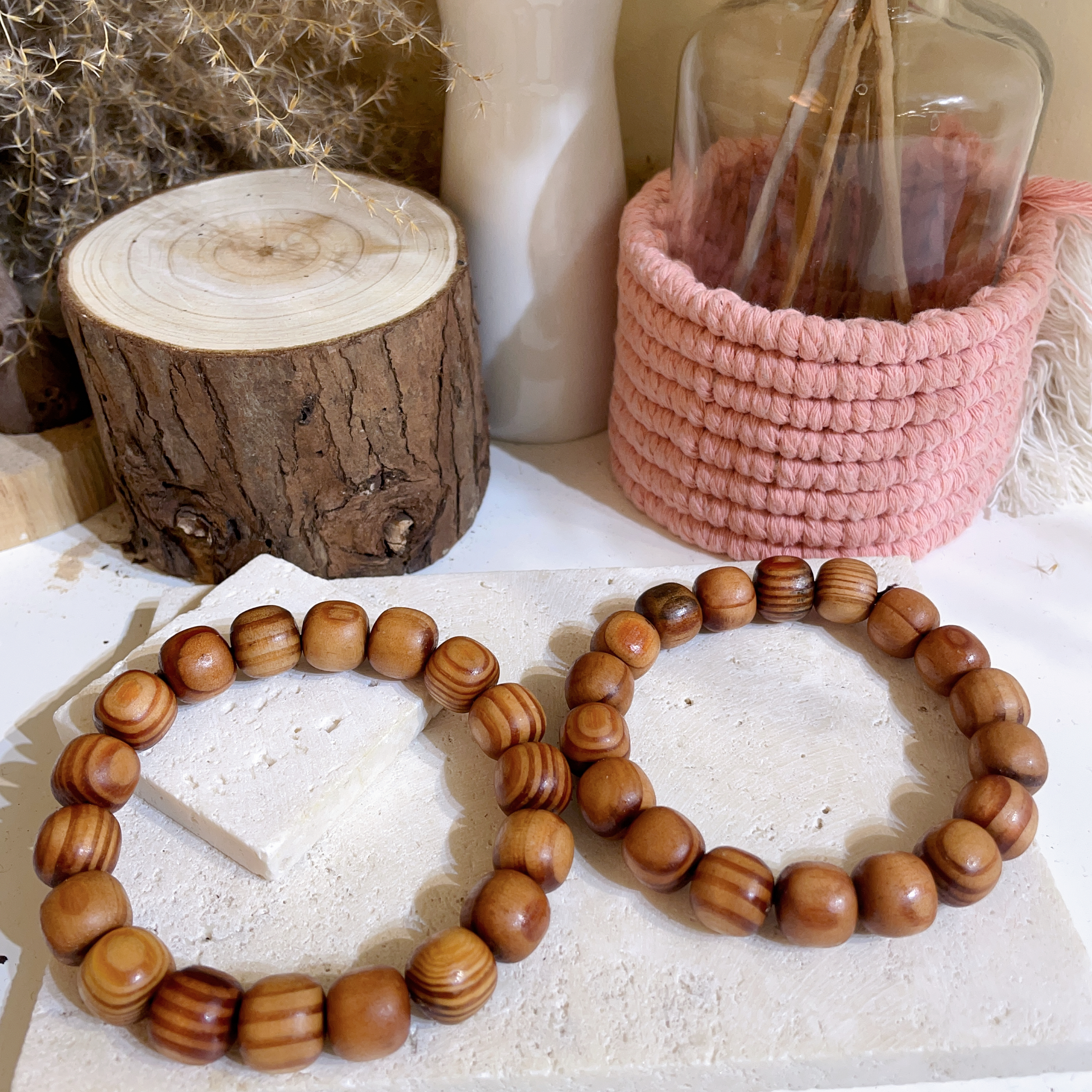 千層紋木木手串 12mm