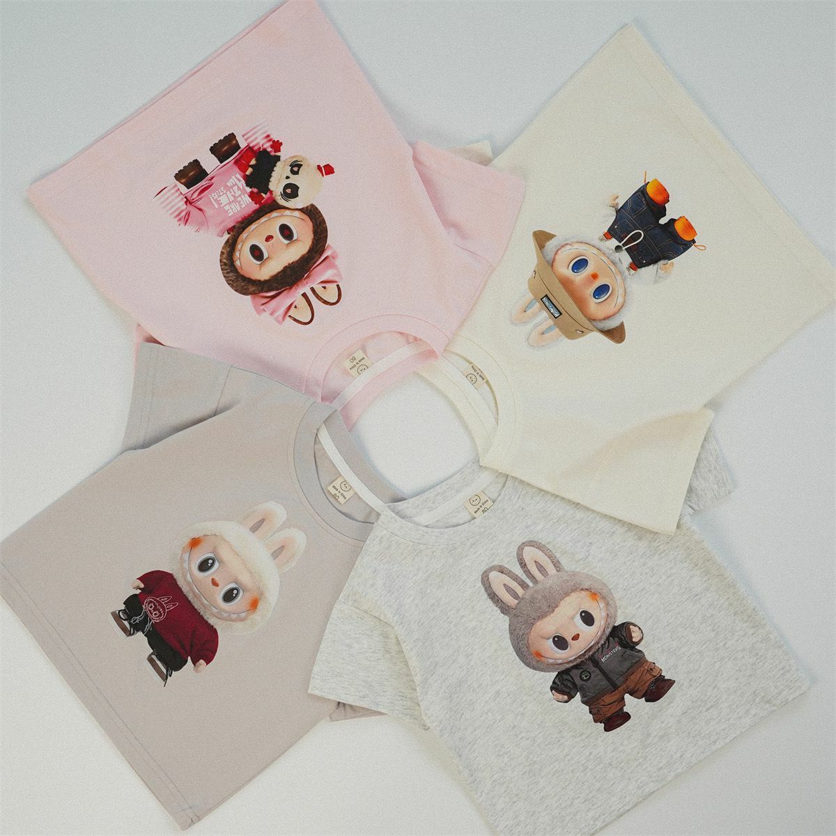 韓版 四色Labubu 短袖tee