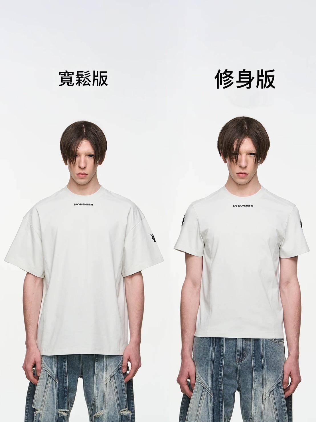 BLINDNOPLAN 雙版型 三色冰感 刺繡短袖  T恤