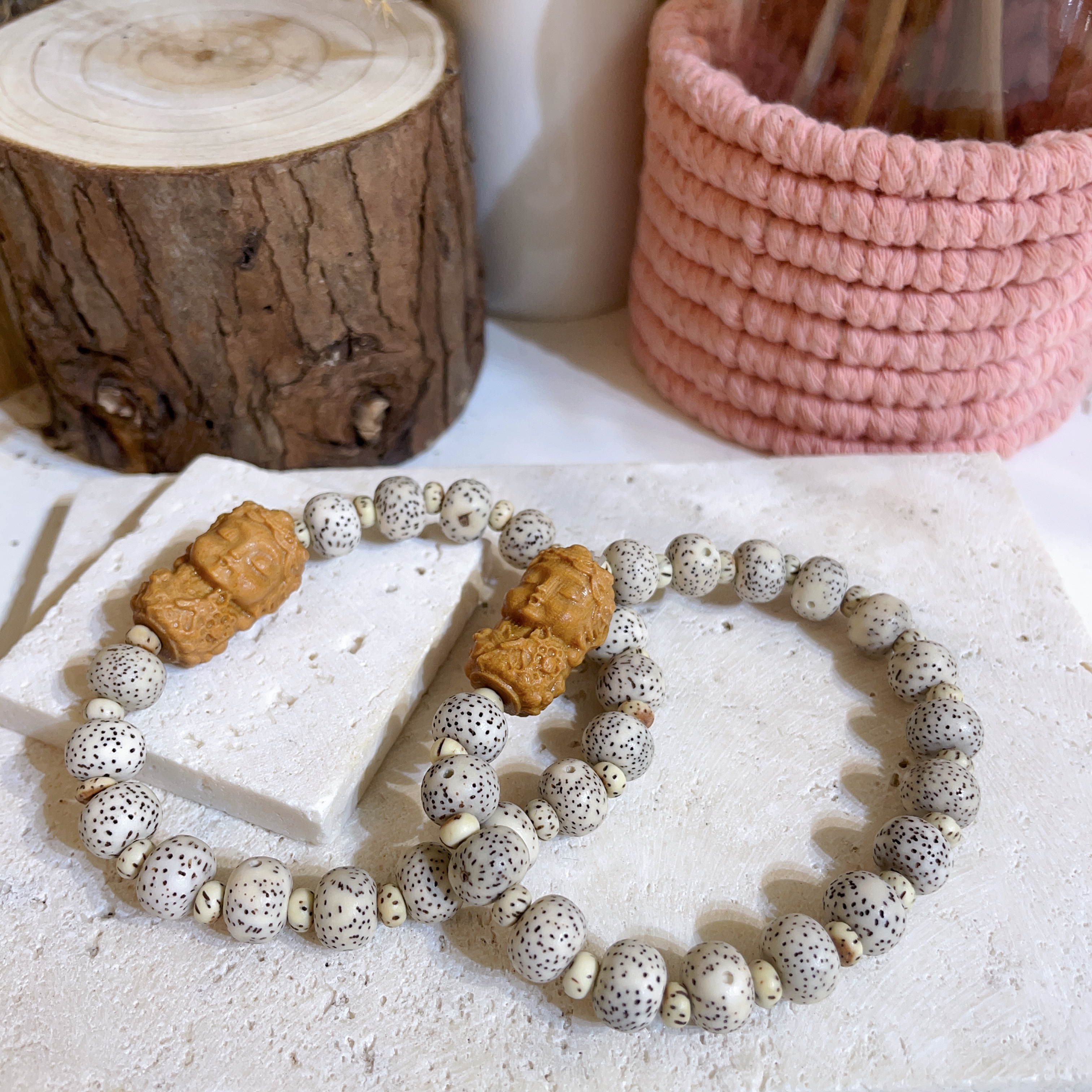 木雕刻扎基拉姆拼星月菩提手串 8+mm