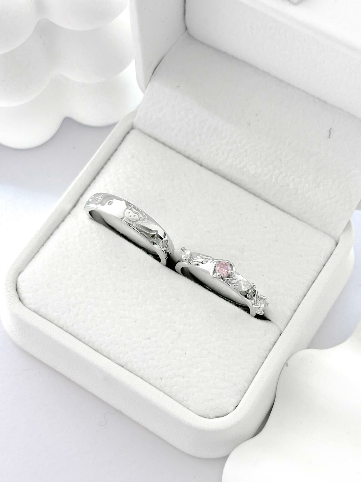 「小王子和玫瑰花」情侶戒指 | S925純銀和鍍銀 | 免費刻字