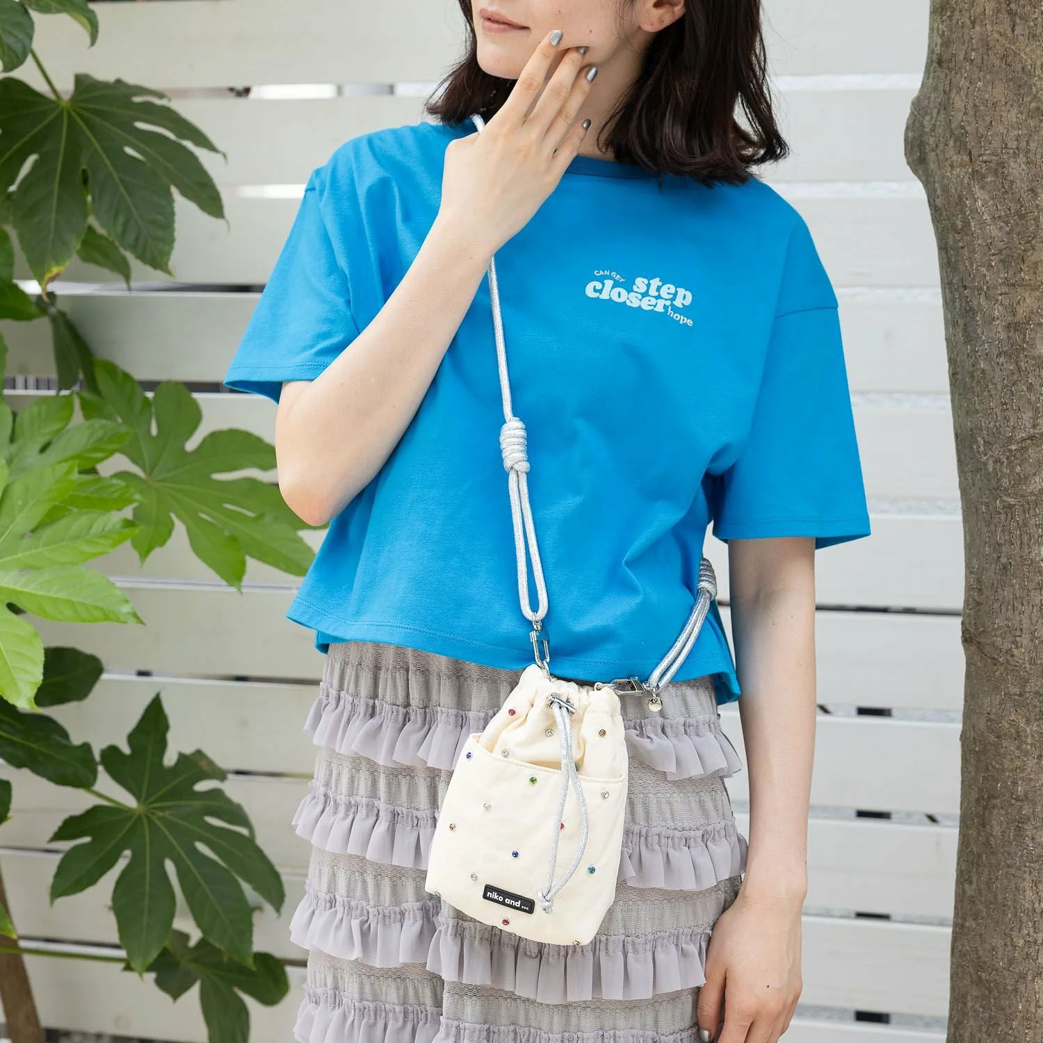 日本選物｜niko and ... Bling Bling閃石款抽繩單肩包