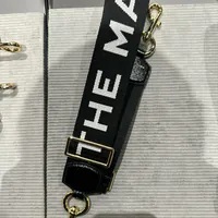 [S] MARC JACOBS M0014596-065 LOGO LETTERING STRAP BAG,BLACK/GOLD, 191267757667 (SMJ415)