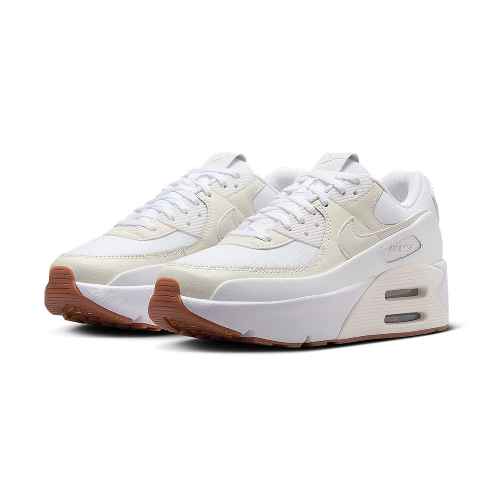 Nike Air Max 90 LV8 女 白 休閒 復古 網布 緩震 厚底 氣墊 運動 休閒鞋 FD4328-111