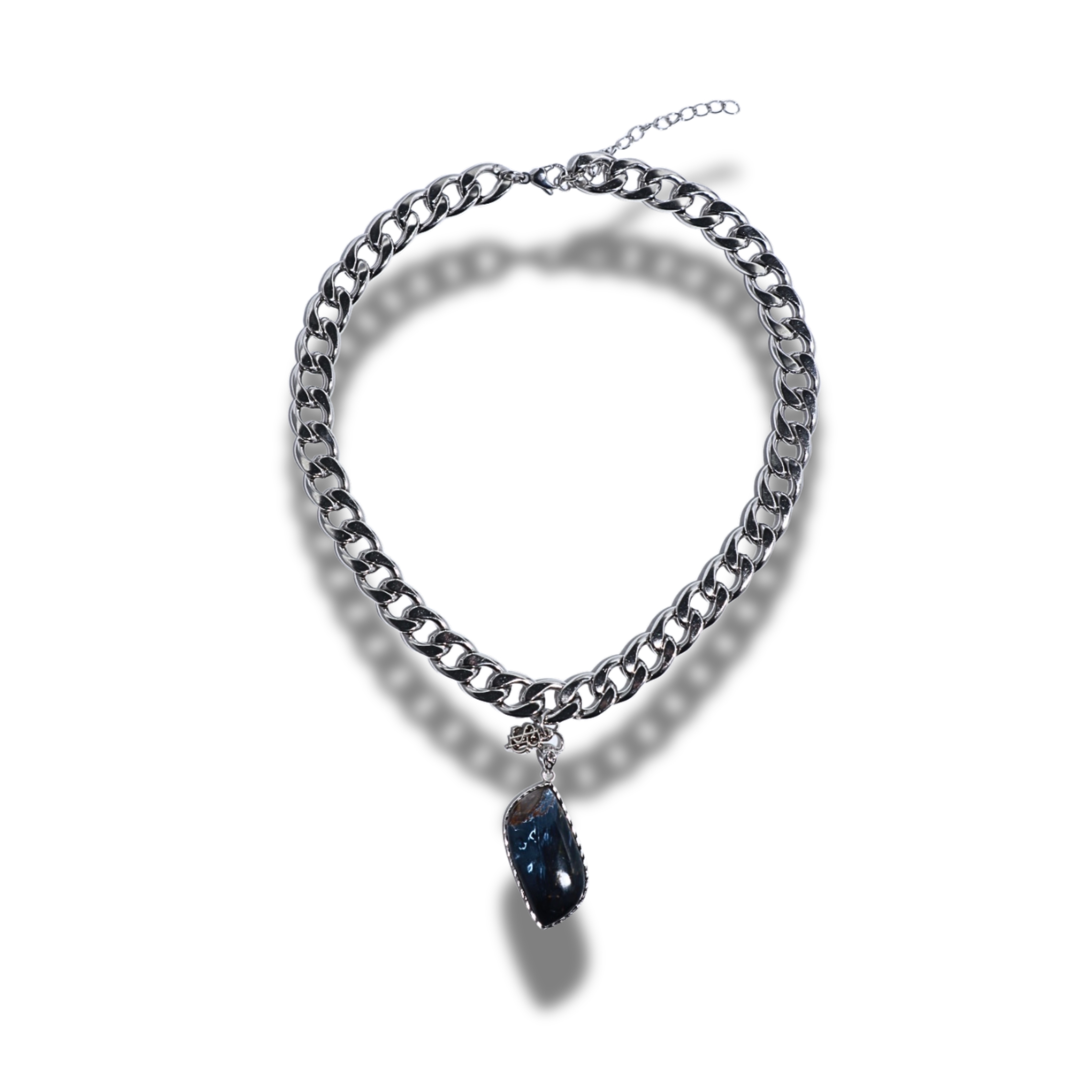 Namibia Blue Pietersite Cat-Eye Pendant & Necklace