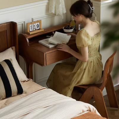 法式復古櫻桃木抽屜梳妝台