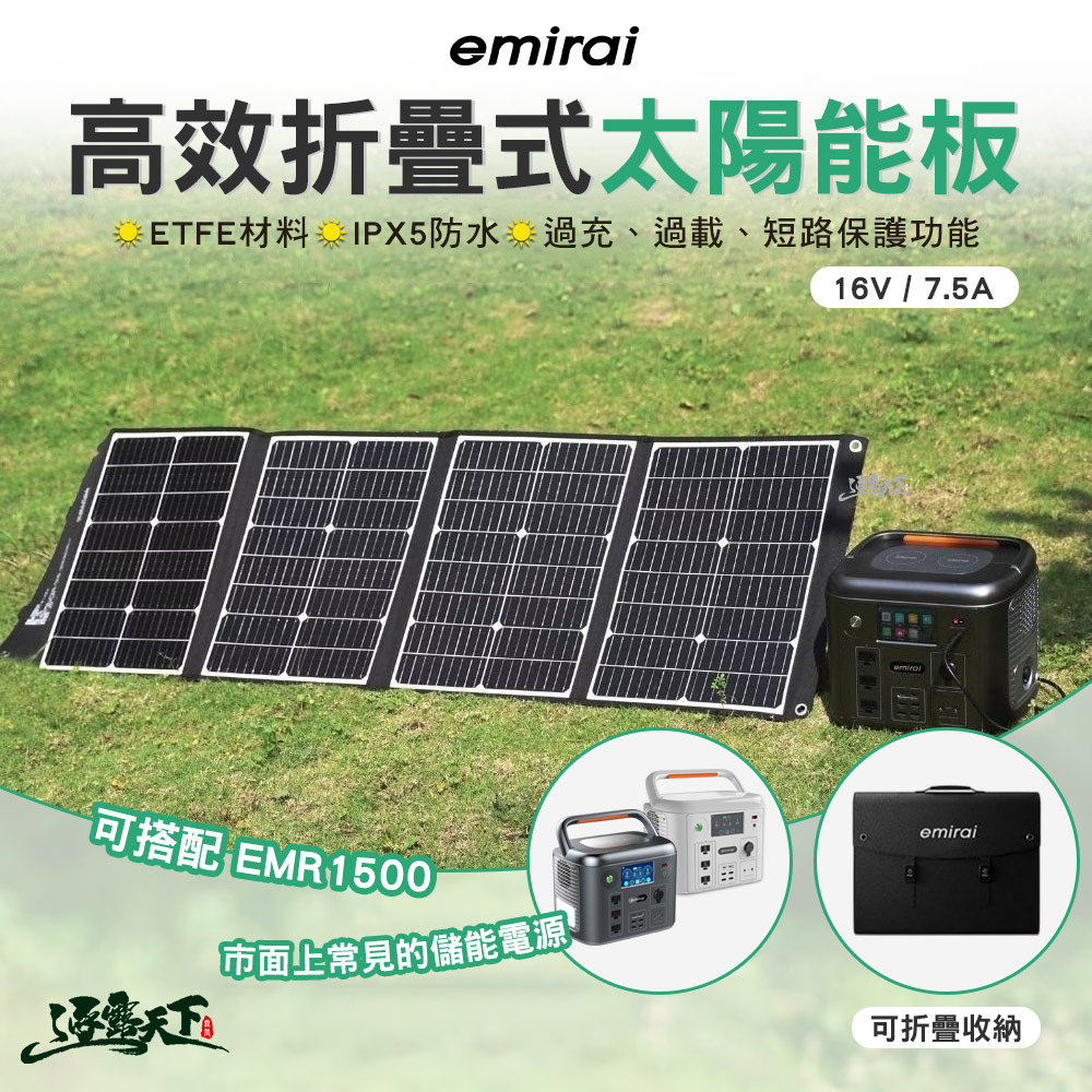日本emirai 高效120W太陽能板16V 或 7.5A