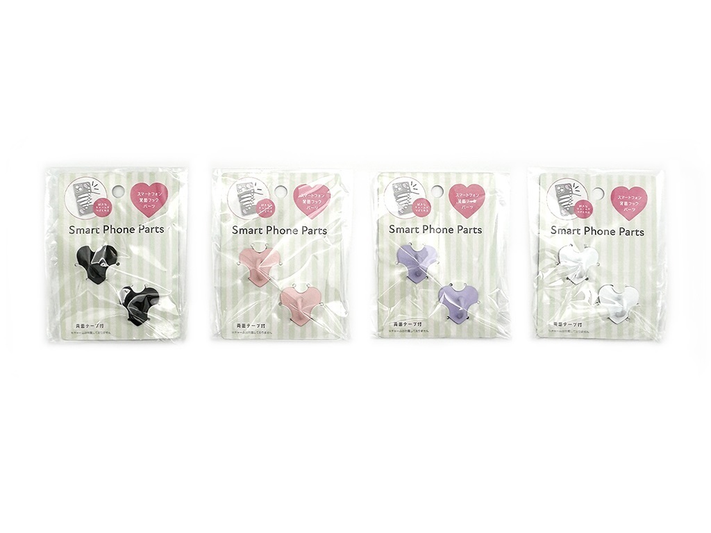 黏貼式指環扣/彩色愛心 2入