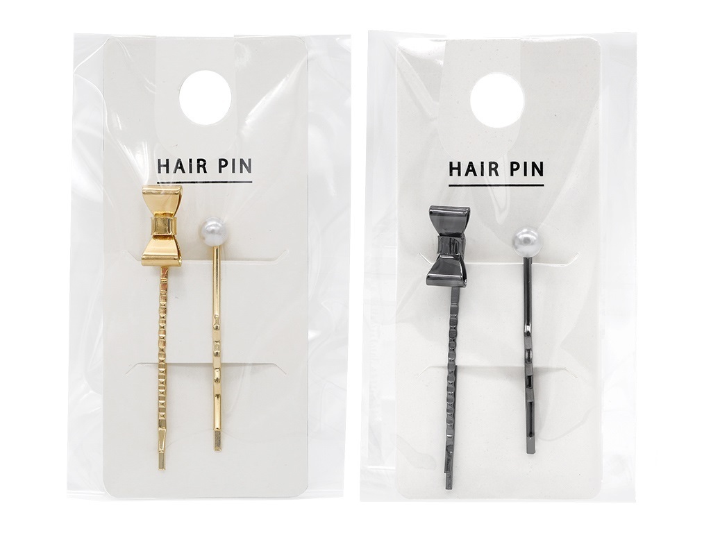 金屬髮夾組/蝴蝶結 2入