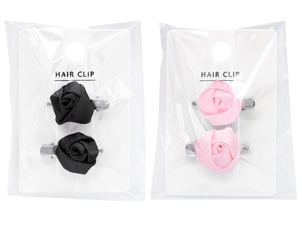 髮夾/迷你玫瑰 2入