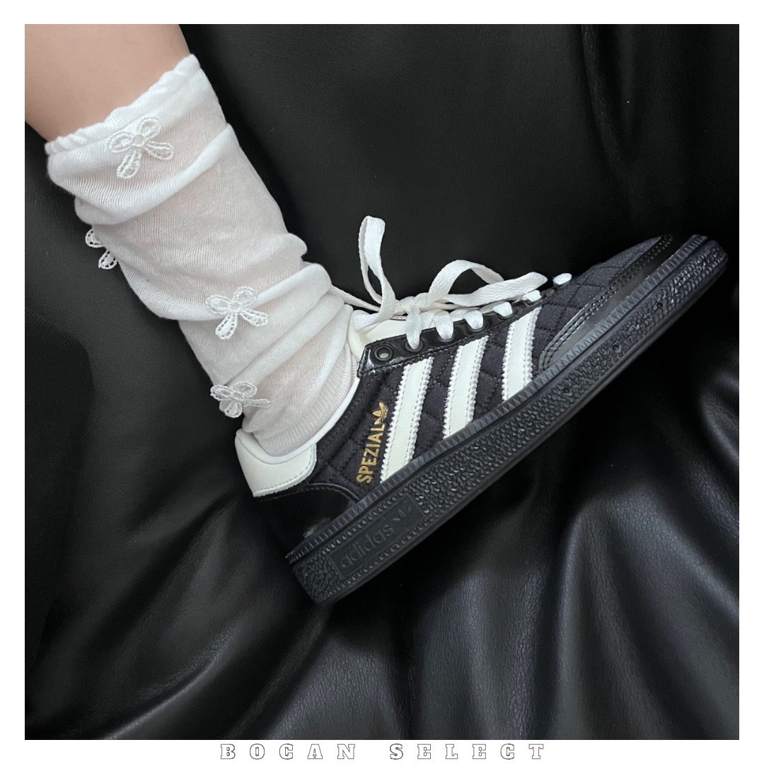 ADIDAS HANDBALL SPEZIAL 黑白菱格紋小香風 男女同款 JP5669