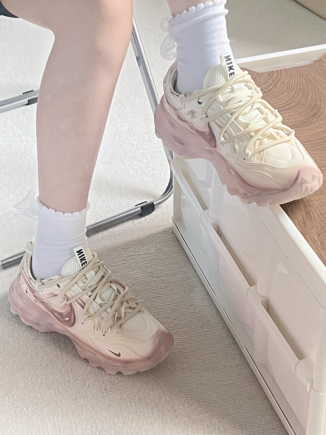 NIKE TC7900 訂製款 莫內日出 泥染風 奶油透粉 DD9682-100 (Team25-莫奈日出S-BOX)