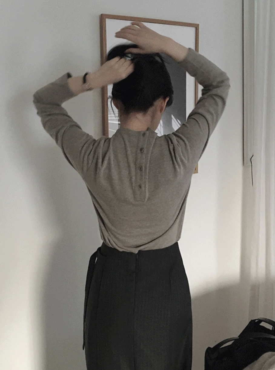 預訂｜SLOWAND #SLOWMADE Two Way Mock Neck Button Top (4 Color)