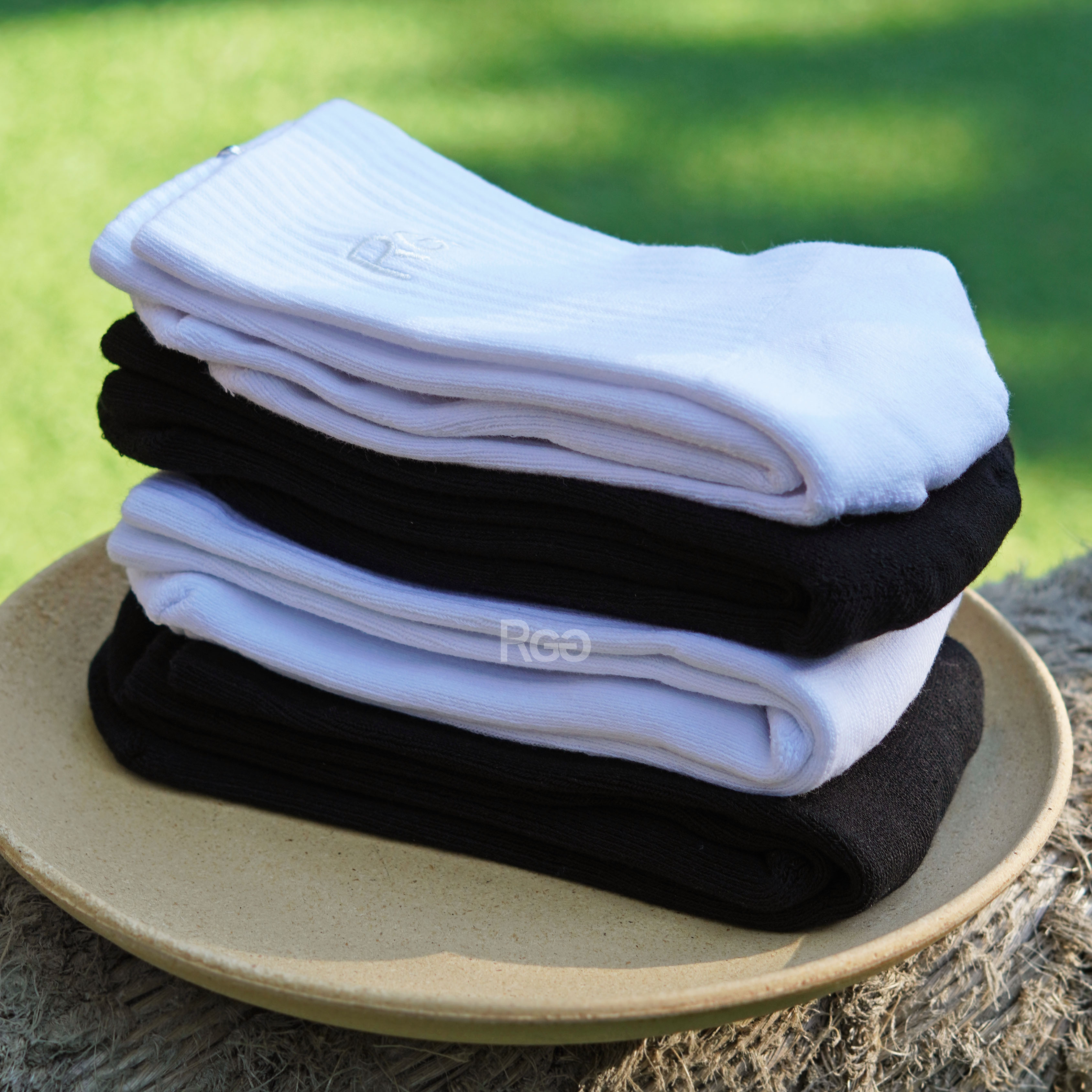 獨家訂製款 機能除臭刺繡Logo長襪材質厚度細節照