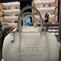 [S] MARC JACOBS S4HCR032H02-140 THE LEATHER MINI DUFFLE BAG,COTTON/SILVER, 196611130226 (SMJ425)