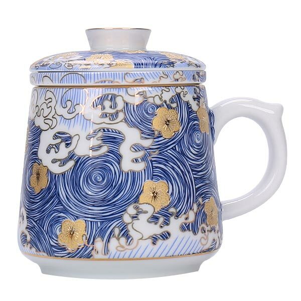 星月浪花描金馬克杯