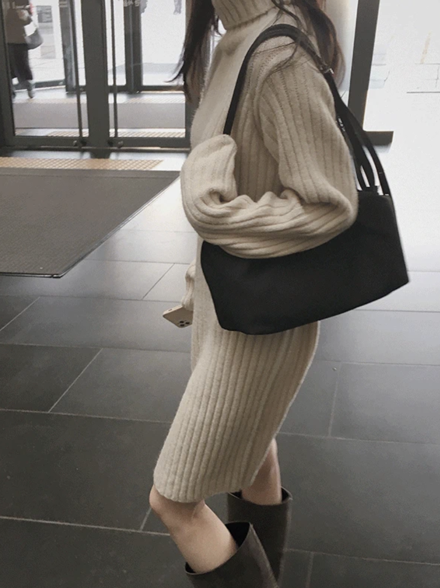 預訂｜SLOWAND #SLOWMADE Standing Turtleneck Knit One-piece (2 Color)