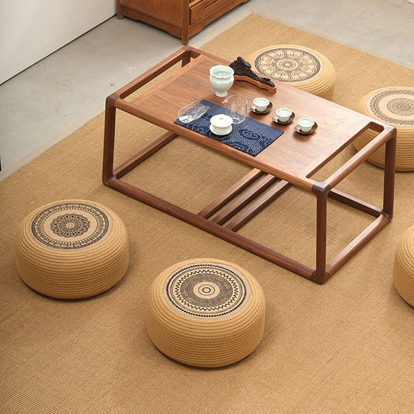 和風編織蒲團坐凳