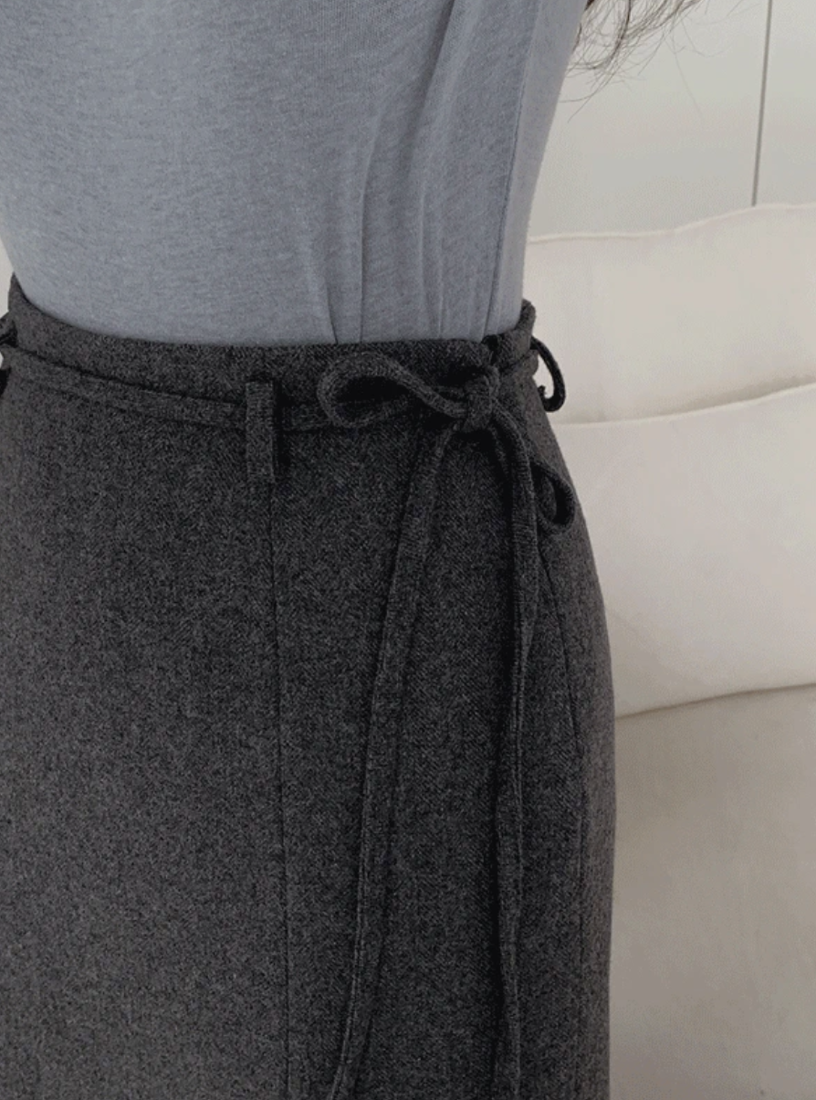 預訂｜SLOWAND #SLOWMADE Strap Wool Long Skirt (2 Color)