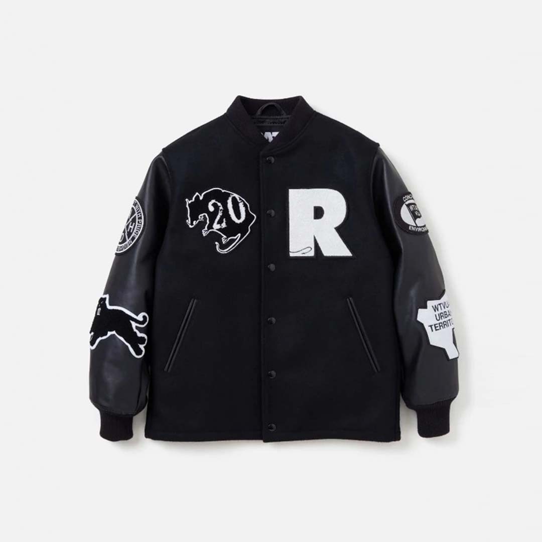 2024AW NEIGHBORHOOD WTAPS 20th RATS LEATHER X MELTON COMBINATION JACKET 皮袖 棒球 外套 三方 聯名 現貨 242RTWRN-JKM02S