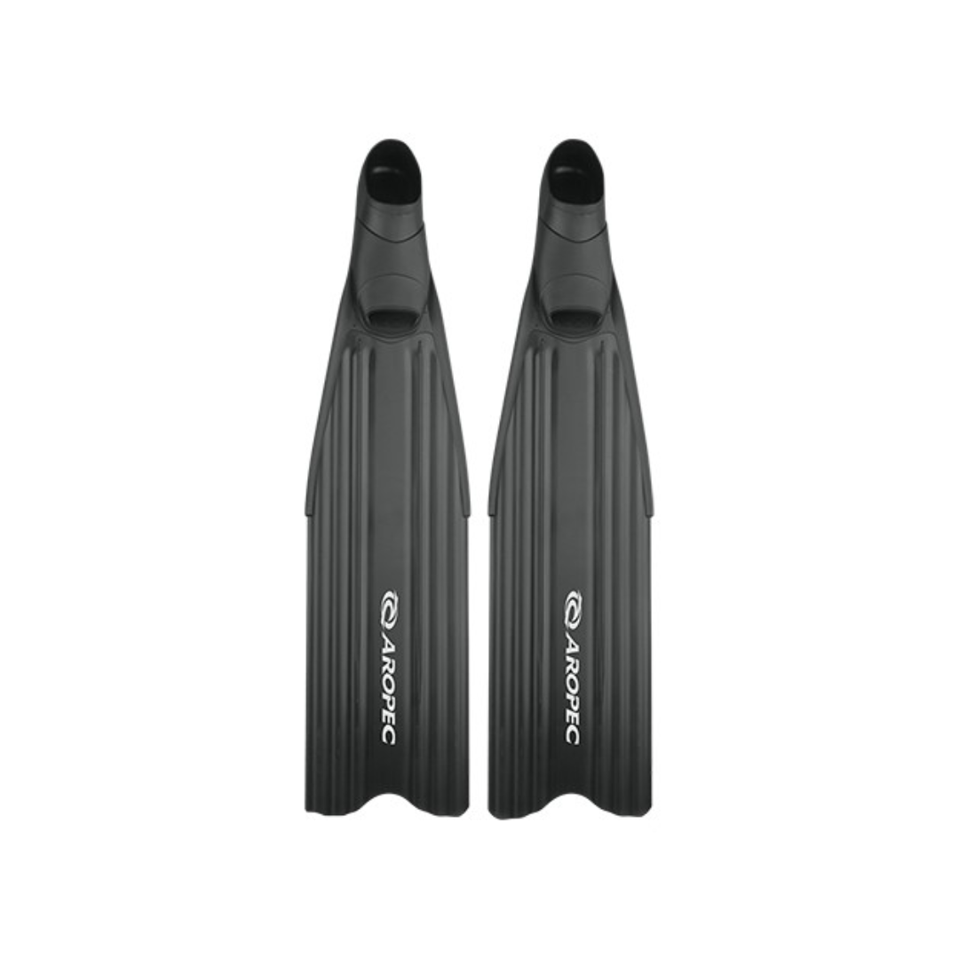 AROPEC 黑色 自由潛水專用套腳式塑膠長蛙鞋